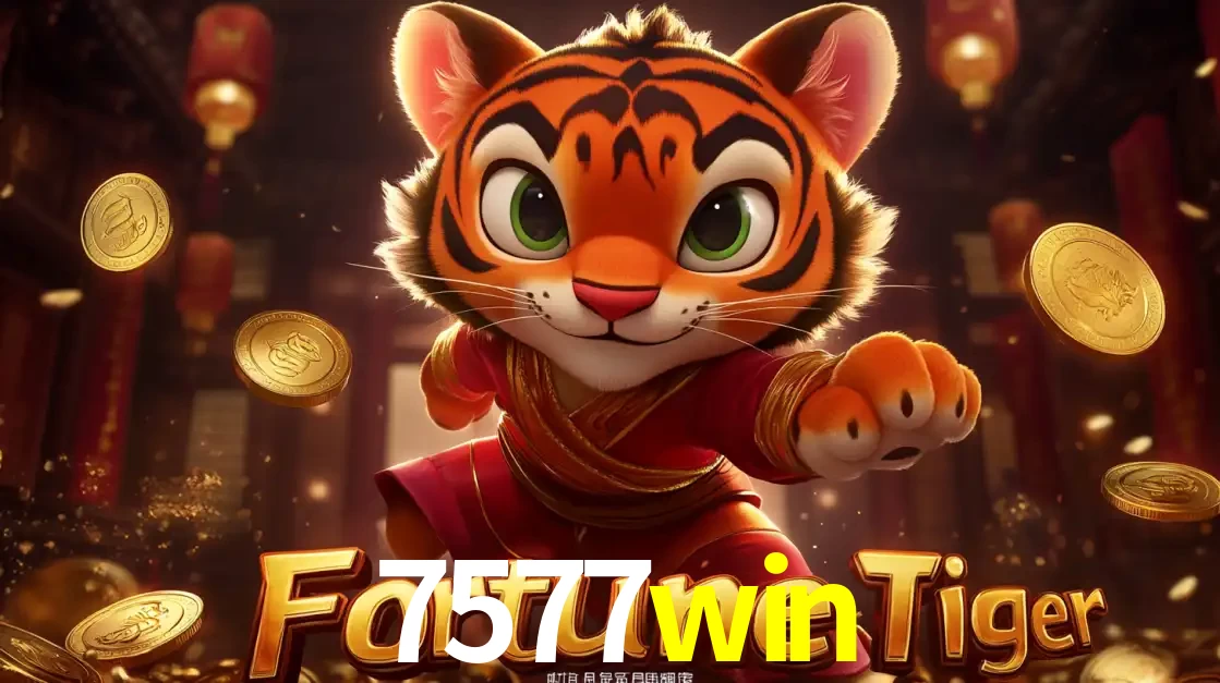 O carismático mascote do jogo de slot Fortune Tiger, um tigre fofo em pose de artes marciais, pronto para trazer sorte e multiplicadores de ganhos no cassino online 7577win.
