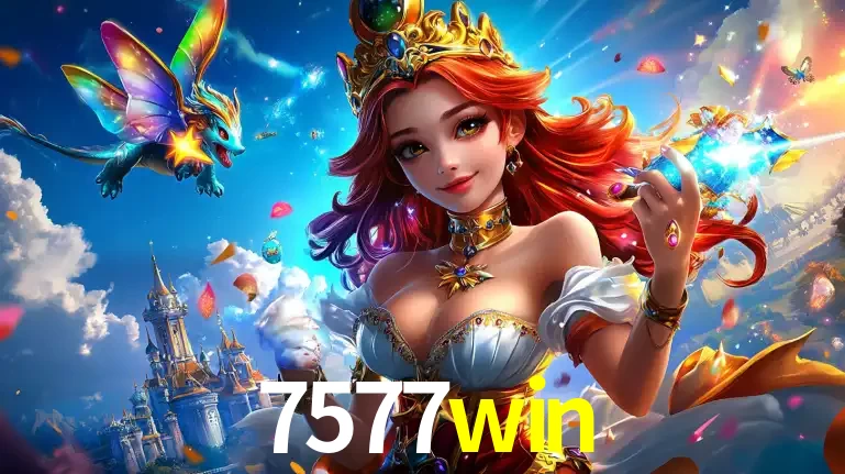 A princesa de um reino de fantasia mágico, com seu pequeno dragão, apresentando um mundo de prêmios encantados nos jogos de caça-níqueis do cassino 7577win.